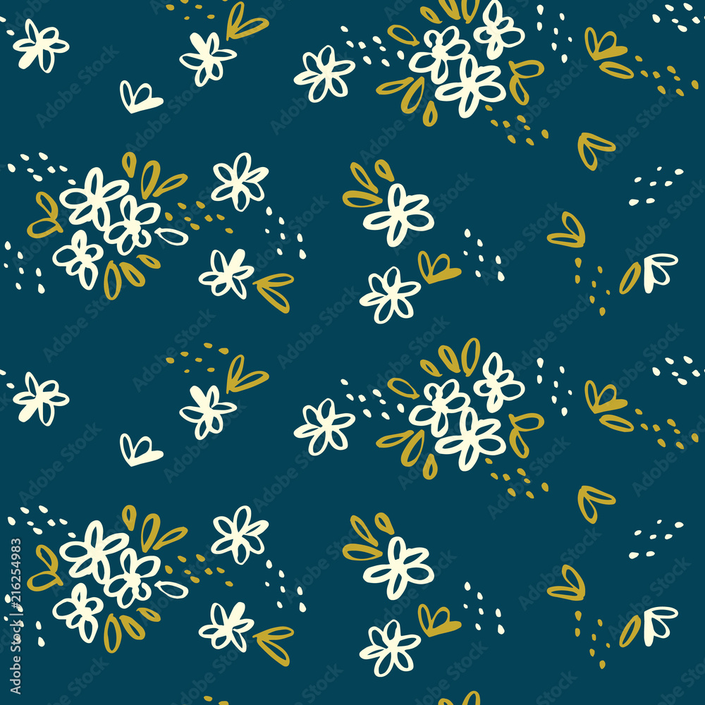 Naive simple floral seamless pattern Naive simple floral seamless pattern