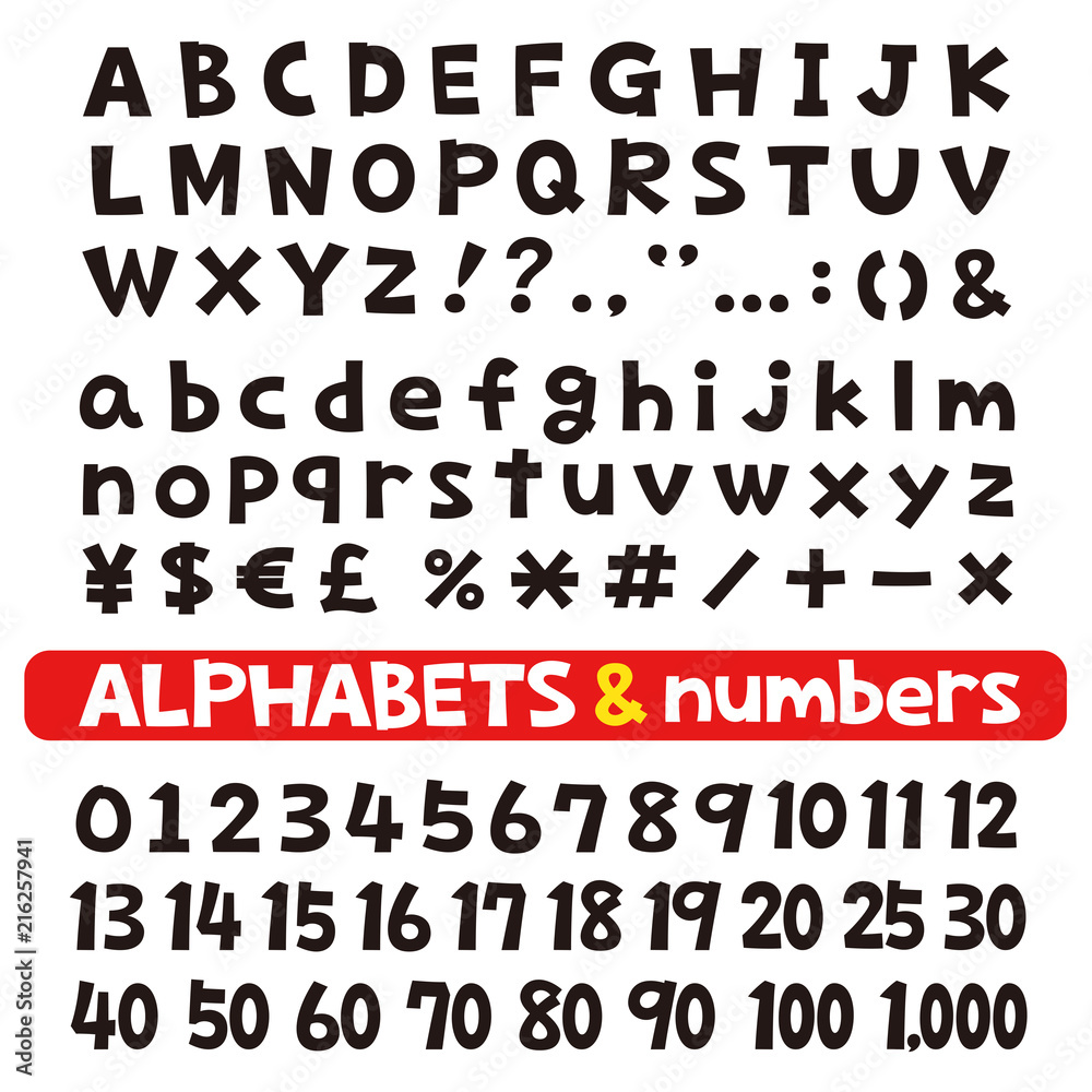 Obraz premium アルファベットと数字 フォント
