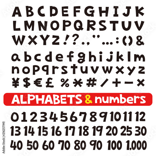 アルファベットと数字　フォント