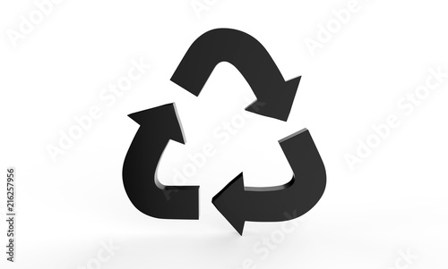 3D Recycle symbol, sign of conservation icon, 3d illustration