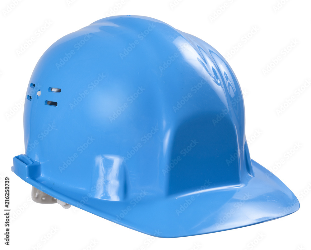 Blue helmet isolated on white background Blue helmet isolated on white background