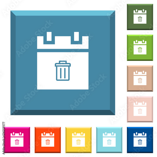 Delete schedule item white icons on edged square buttons