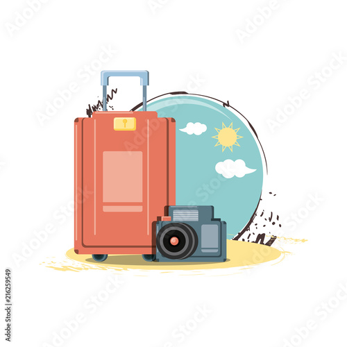 travel vacations set icons vector illustration design