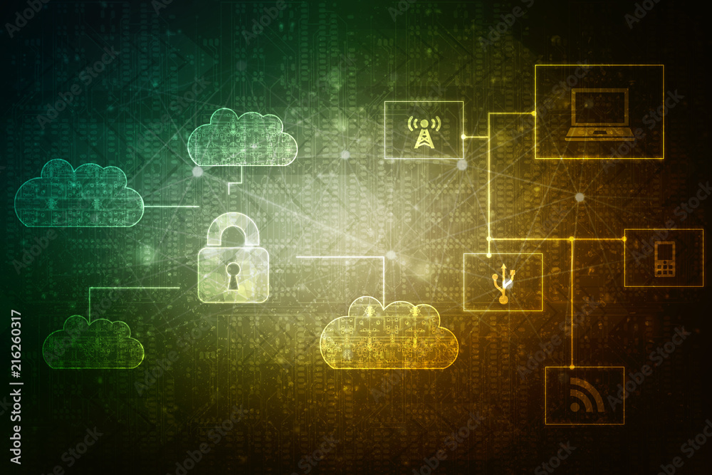 2d illustration Safety concept: Closed Padlock on digital background 2d illustration Safety concept: Closed Padlock on digital background