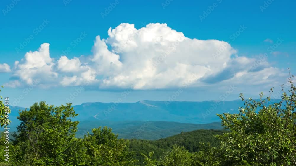 Beautiful mountains on a sunny summer day, time-lapse Beautiful mountains on a sunny summer day, time-lapse