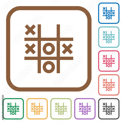 Tic tac toe game simple icons