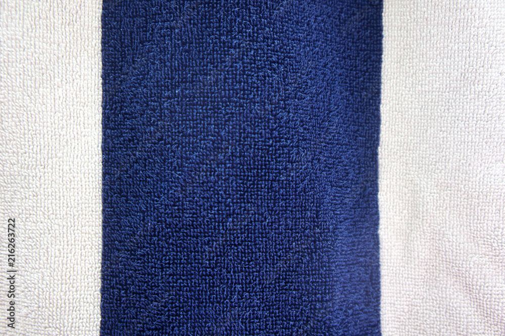 Fototapeta premium blue and white towel background summer rough texture