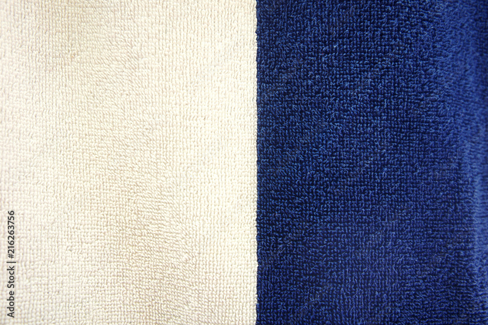 Fototapeta premium blue and white towel background summer rough texture