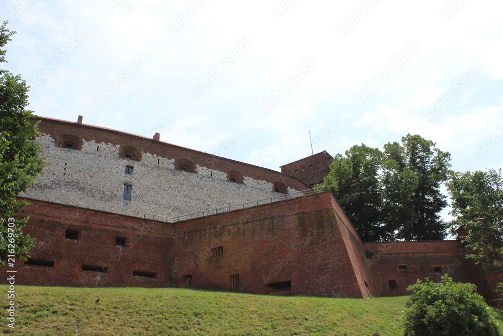Krakow King's Palace Old Town walls Poland