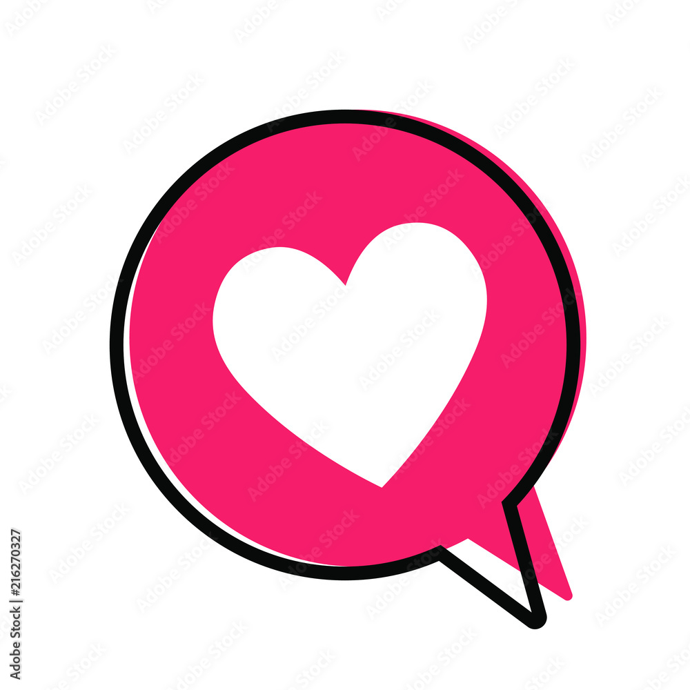 Heart in a red speech bubble, love icon, valentines day icon, vector Heart in a red speech bubble, love icon, valentines day icon, vector