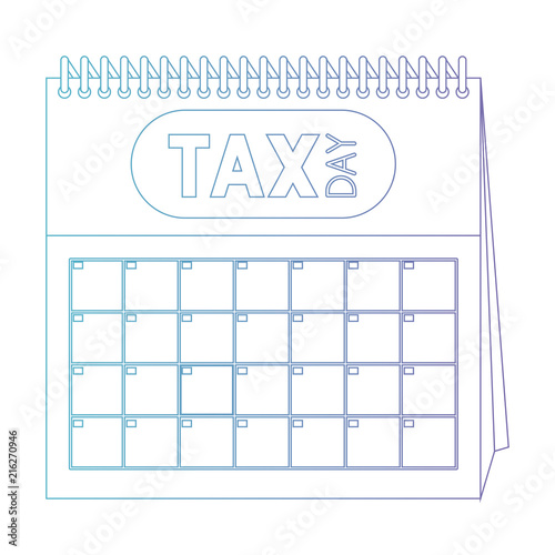 calendar reminder with tax day vector illustration design