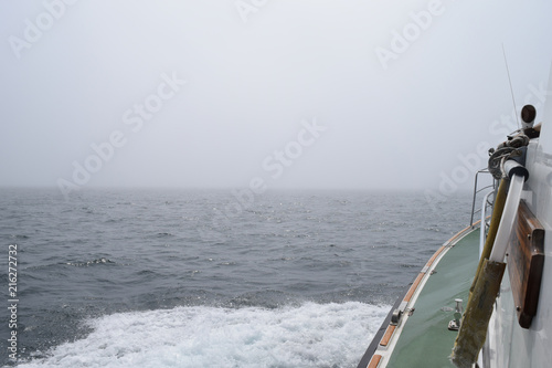 Fog at sea low visibility.