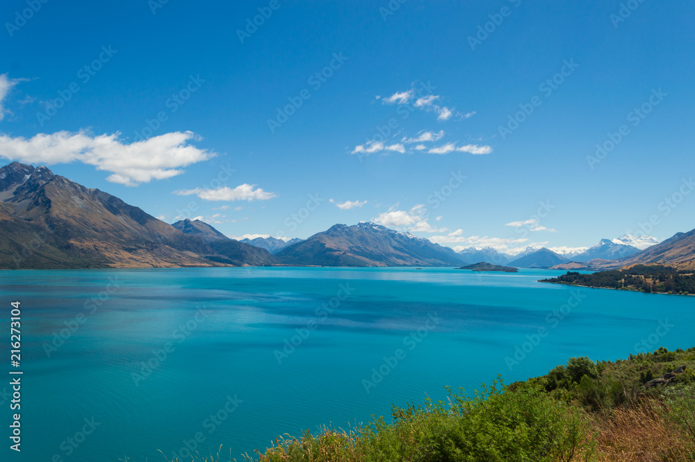 Unglaibliches türkises Wasser am Lake Queenstown; Neuseeland