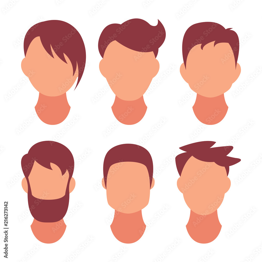 Hairstyle Men. Classical and fashionable hair. Salon of hairstyles for a  hairstyle. Vector icon on set isolated on white background Stock Vector |  Adobe Stock