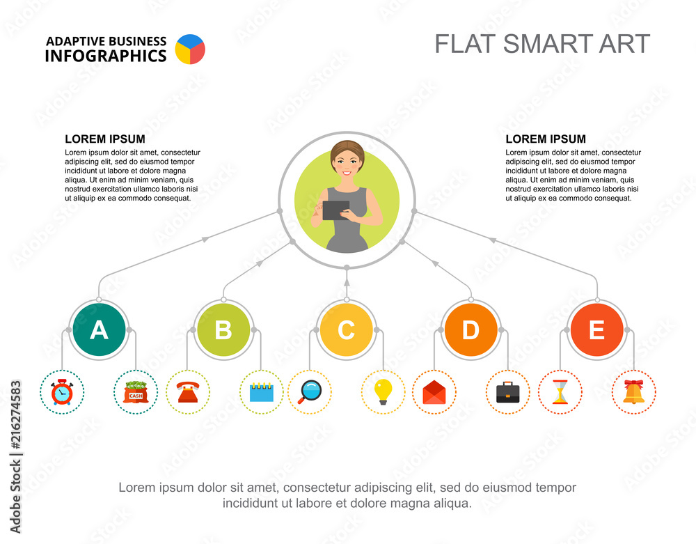 Two options flowchart template. Business data. Abstract elements of ...