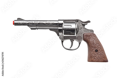 Obraz na płótnie plastic toy gun pistol isolated  on white