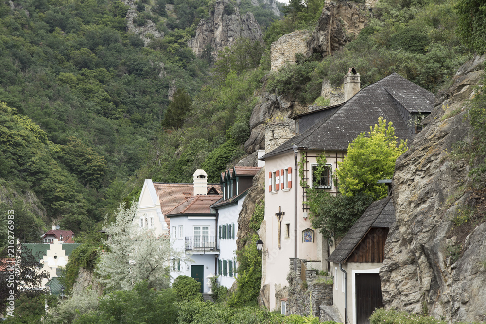 Durnstein Town on the River Danube in Wachau Valley Region in Austria