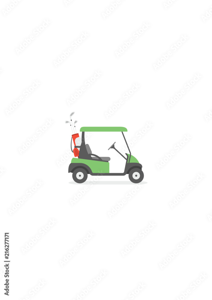 Golf cart. flat style. isolated on white background