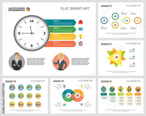 Colorful basketball or marketing concept infographic charts set. Business design elements for presentation slide templates. Can be used for financial report, workflow layout and brochure design.