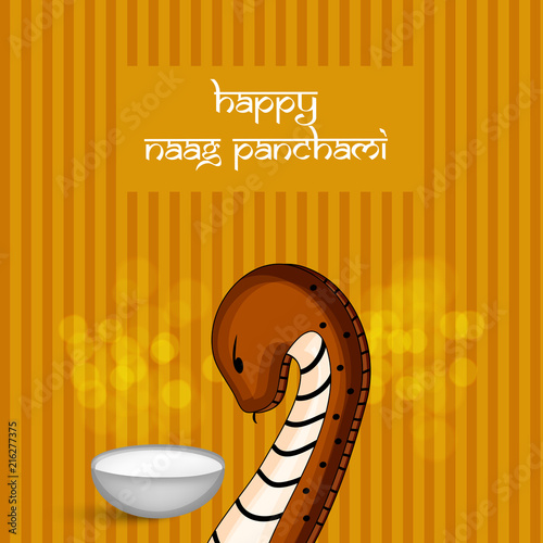 Illustration of background for the occasion of hindu religious festival Naag Panchami celebrated in India photo