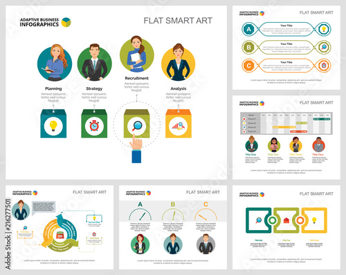 Colorful diagrams set for presentation slide templates. Business design elements. Analytics concept can be used for annual report, advertising, flyer layout and banner design.