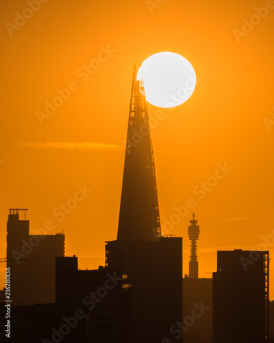 Sunset above London.