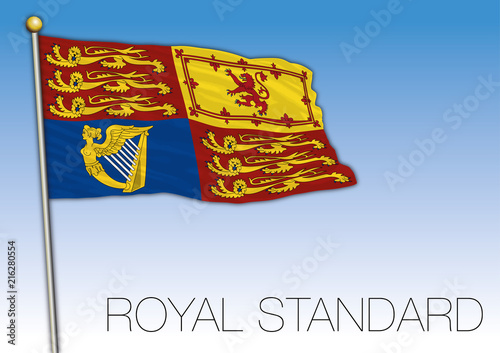 Royal Standard flag, United Kingdom, vector illustration