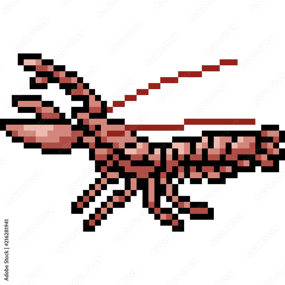 vector pixel art lobster