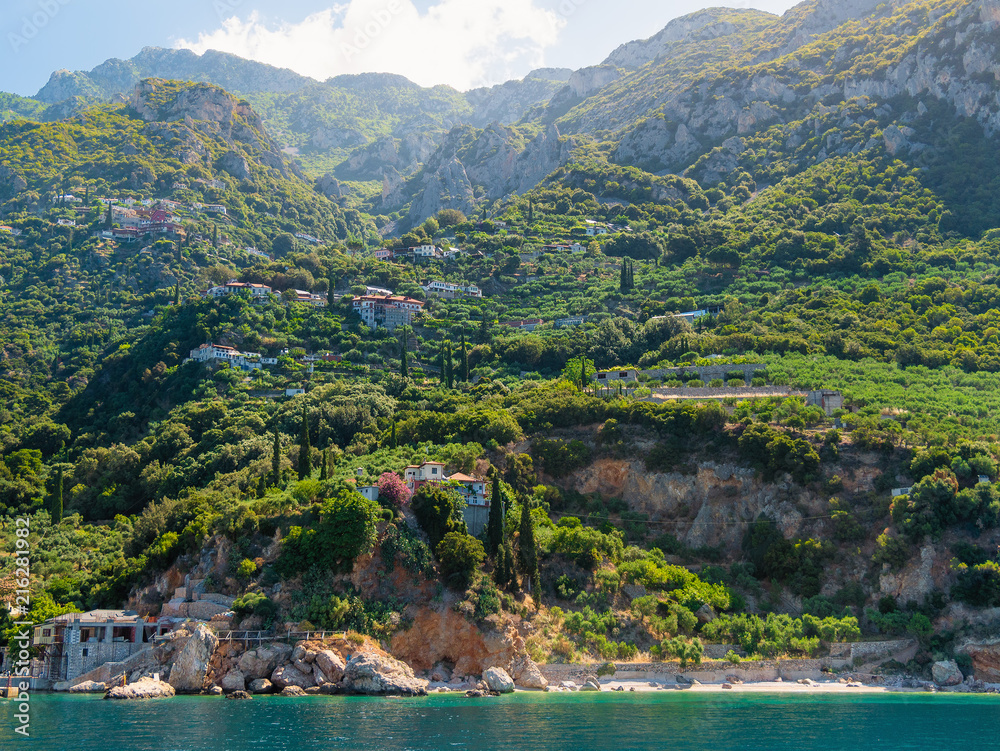 monastery buildings on Mount Athos, Greece monastery buildings on Mount Athos, Greece