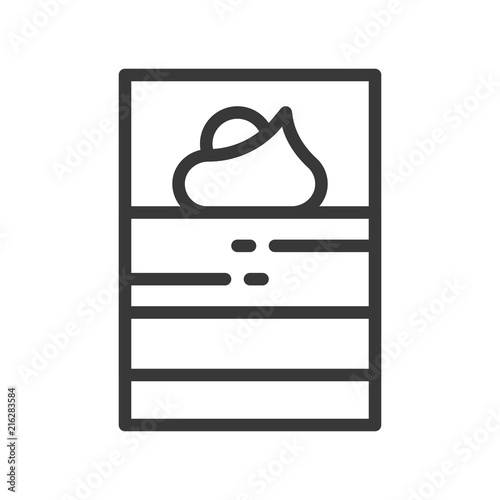 shot glass dessert, tiramisu or mousse cake, sweets and dessert outline icon set