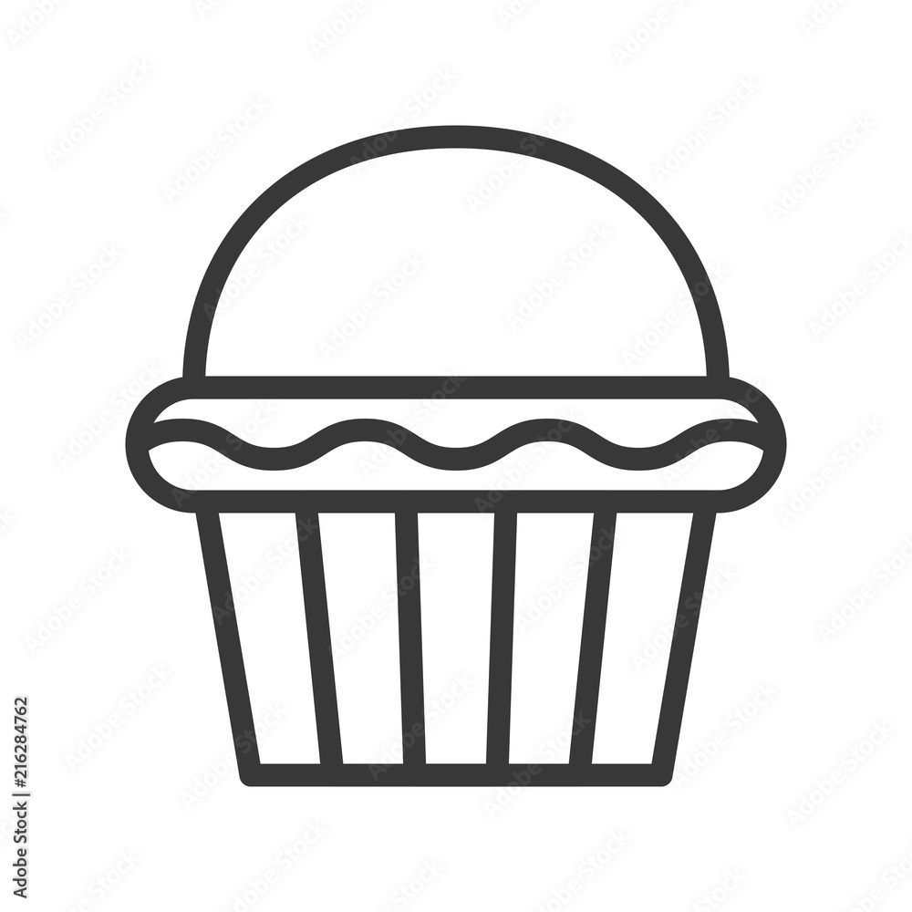 cute cup cake, sweets and dessert outline icon cute cup cake, sweets and dessert outline icon