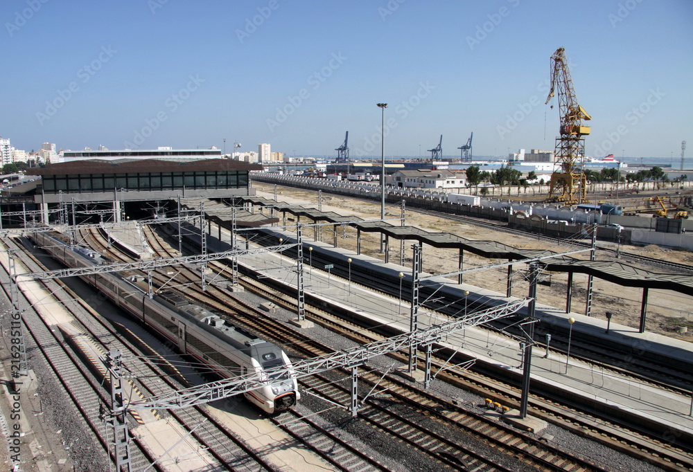 Railway station in the maritime city of Cadiz. Railway station in the maritime city of Cadiz.