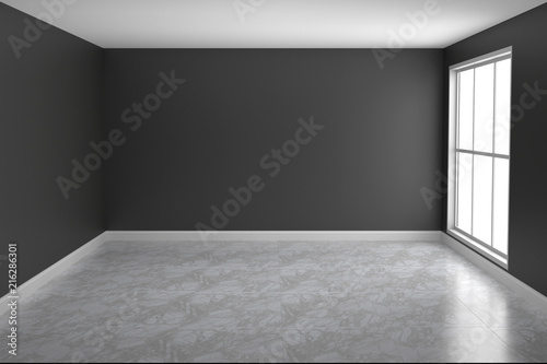 Empty room interior 3d rendering