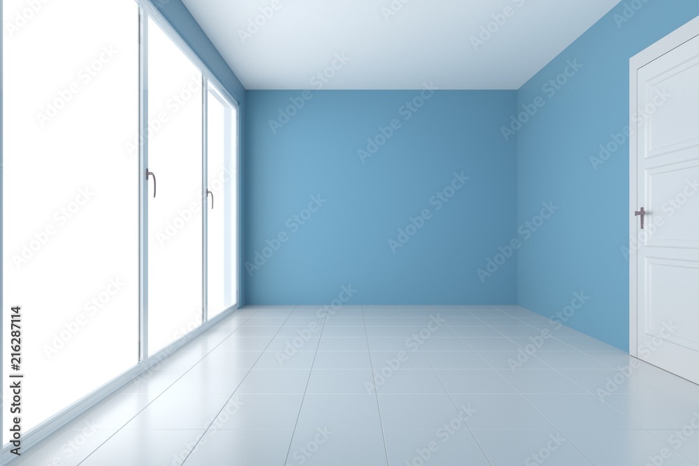 Empty room interior 3d rendering