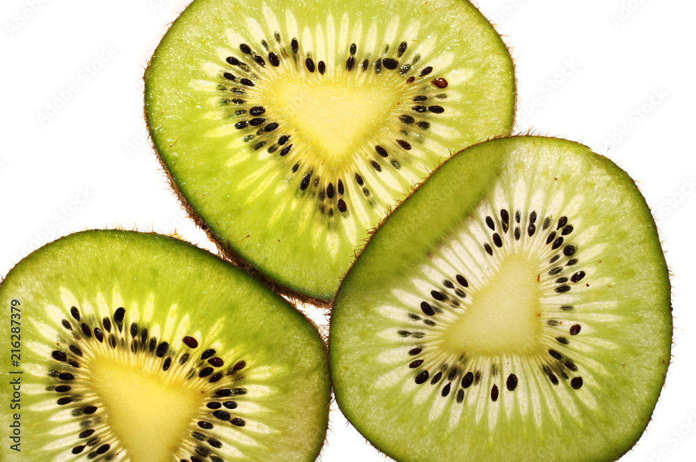 kiwi / three slices of kiwi isolated on white kiwi / three slices of kiwi isolated on white