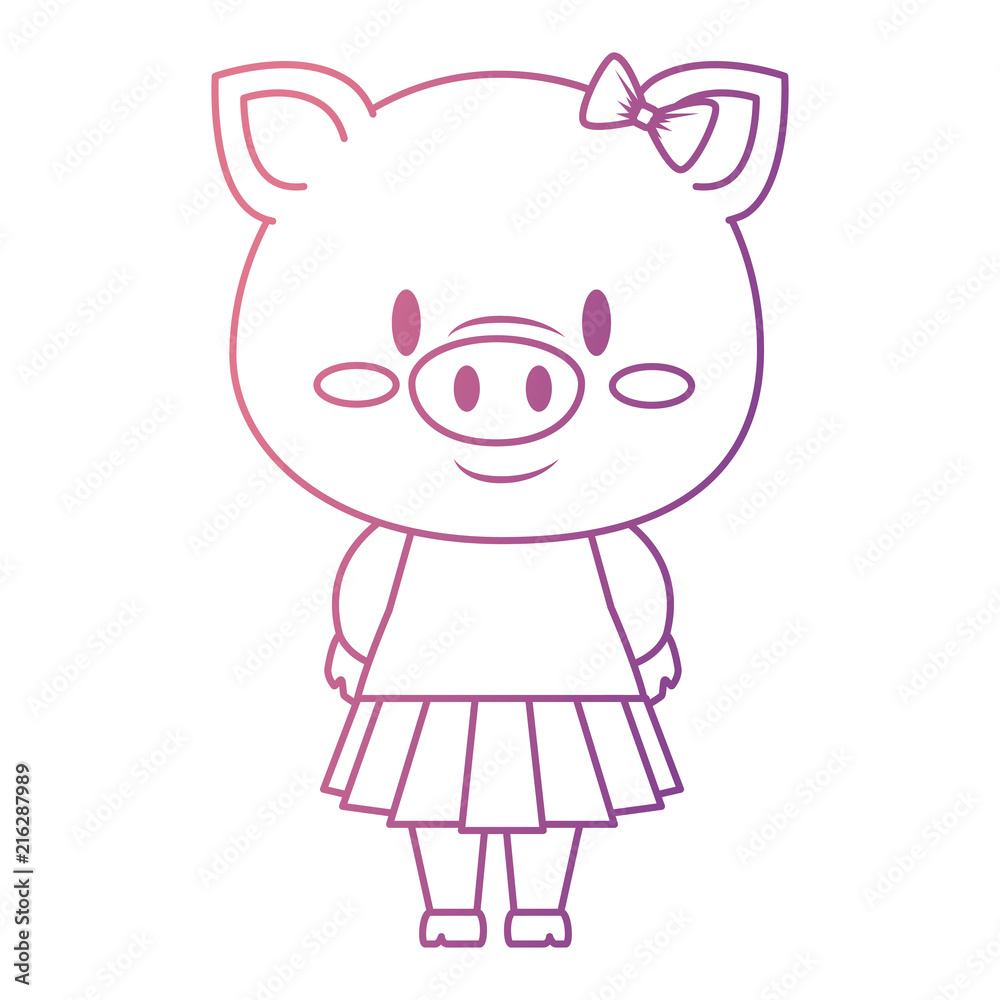 cute and adorable female piggy character cute and adorable female piggy character