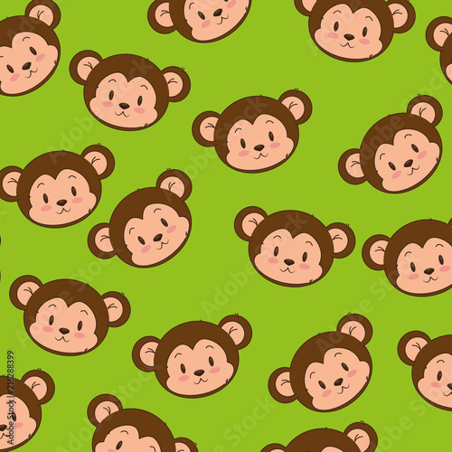 cute and adorable monkey pattern background