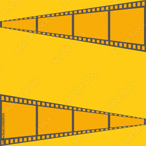 film tape on yellow cimena background, stock vector illustration