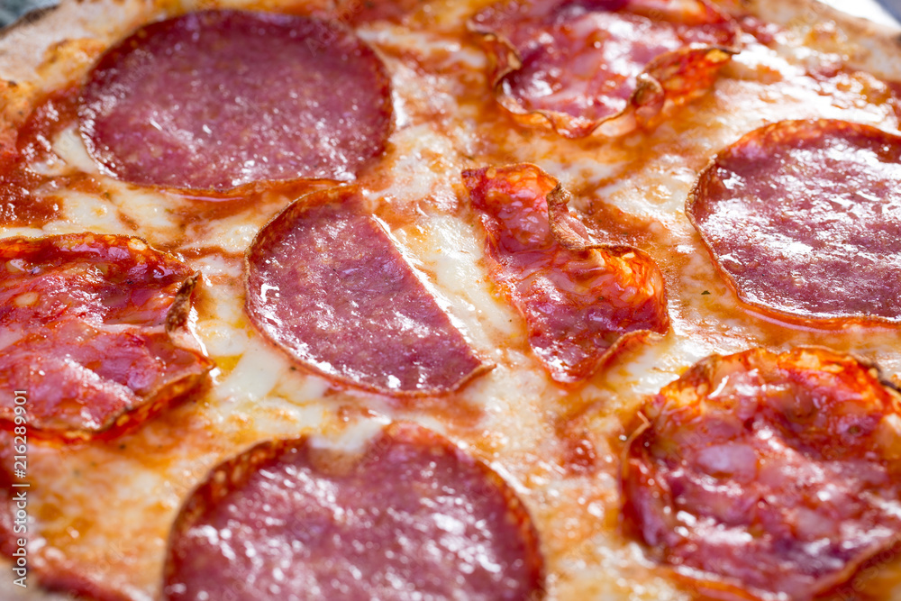 appetizing italian salami pizza with ingredients appetizing italian salami pizza with ingredients