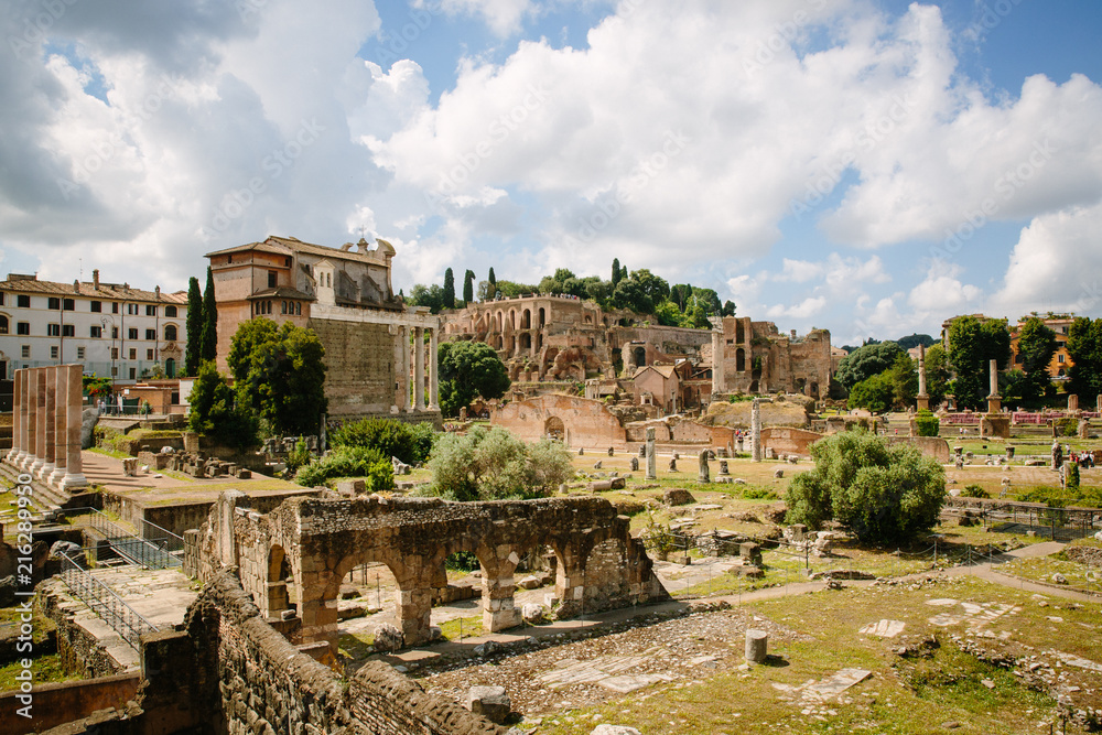 Ancient roman historic ruins (Roman Forum)