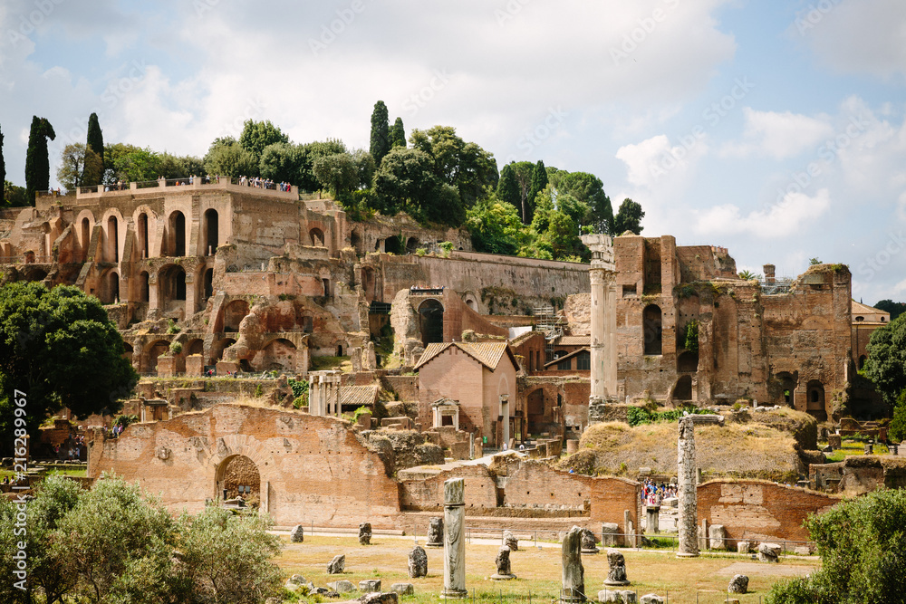 Ancient roman historic ruins (Roman Forum)