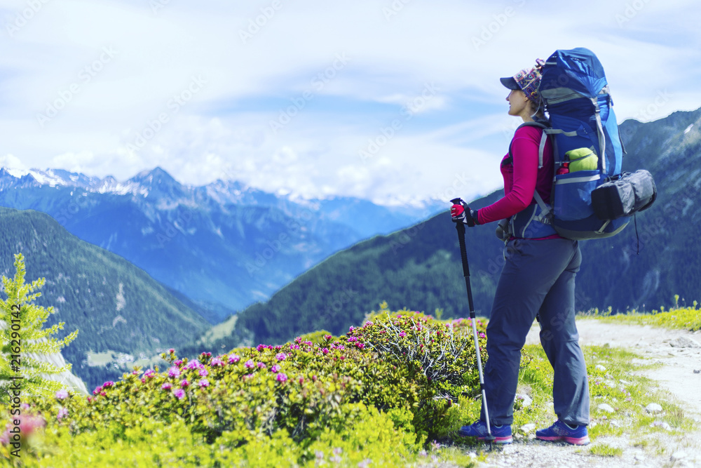 Summer hiking in the mountains. Summer hiking in the mountains.