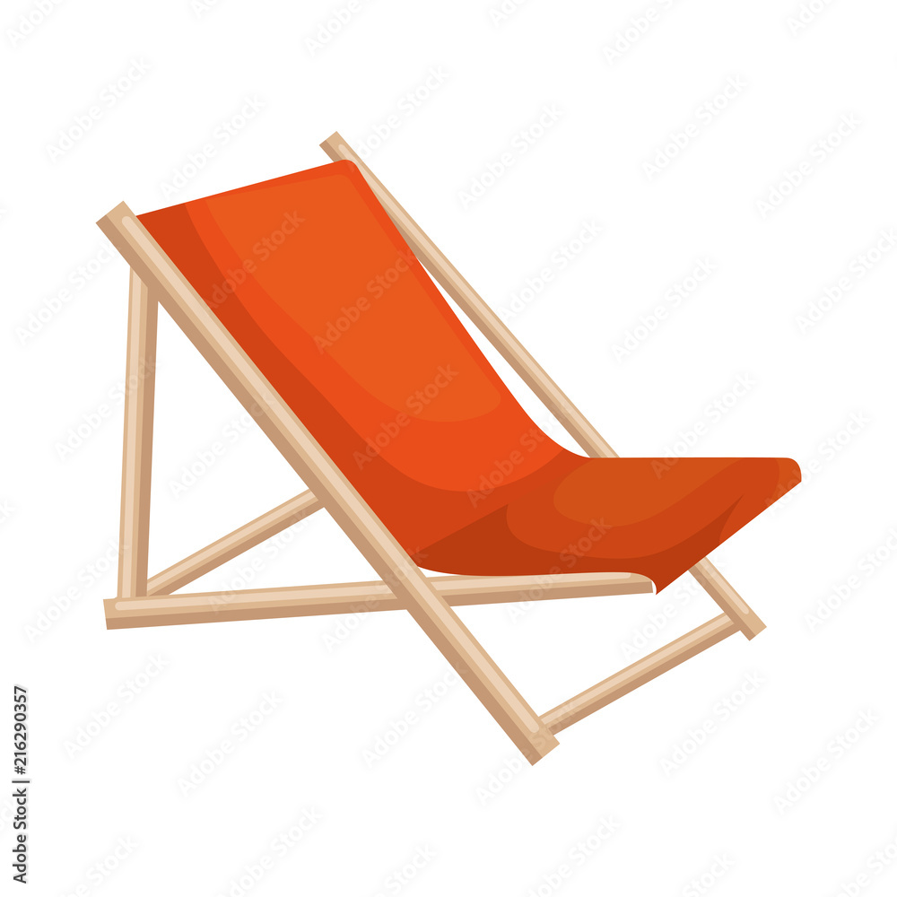 wooden beach chair icon