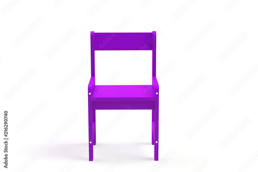 Little child wooden chair on a white background. 3D-model rendering chair. Little child wooden chair on a white background. 3D-model rendering chair.