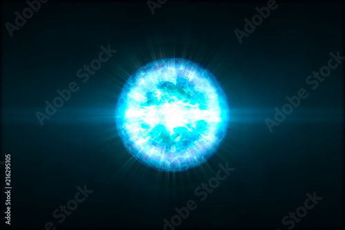 3d rendering  blue flame burning effect