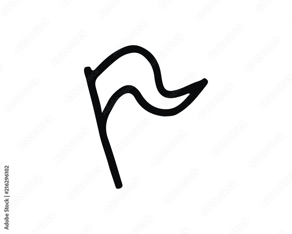 Fototapeta premium flag hand drawn icon , designed for web and app