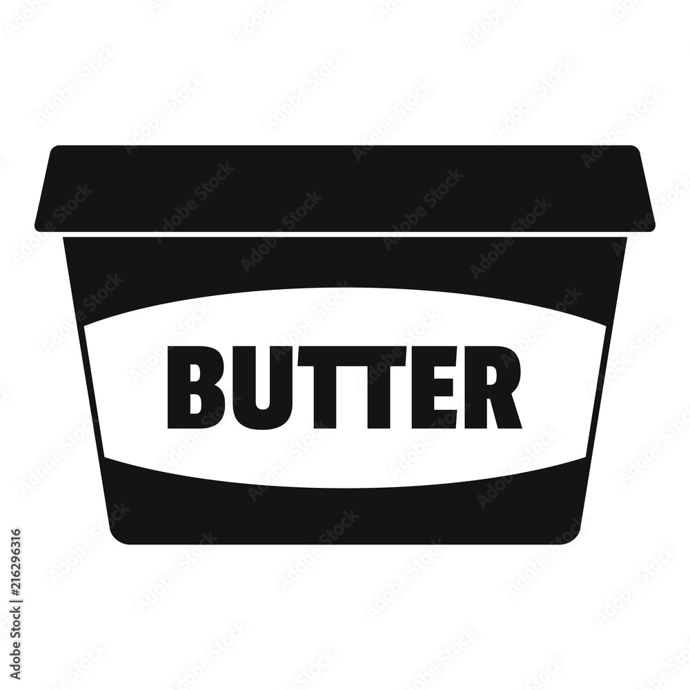 Butter plastic pack icon. Simple illustration of butter plastic pack vector icon for web design isolated on white background Butter plastic pack icon. Simple illustration of butter plastic pack vector icon for web design isolated on white background