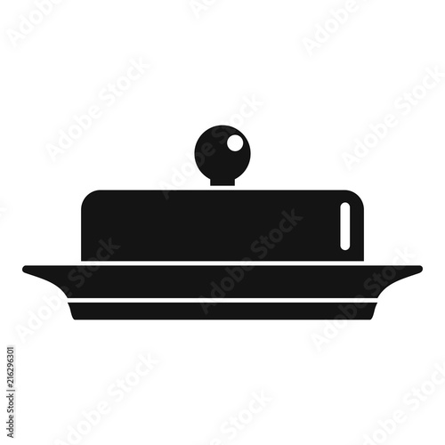 Butter on plate icon. Simple illustration of butter on plate vector icon for web design isolated on white background