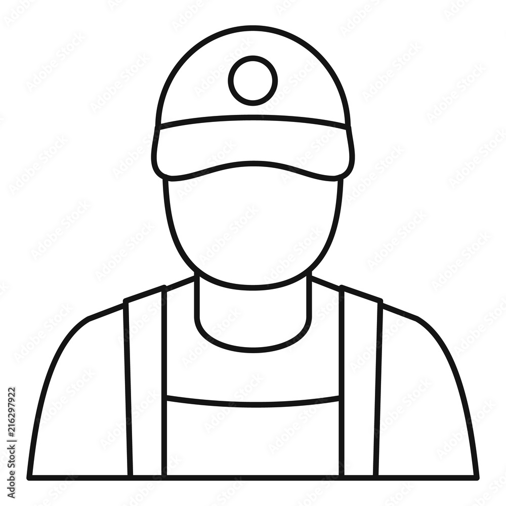 Petrol station man icon. Outline petrol station man vector icon for web design isolated on white background
