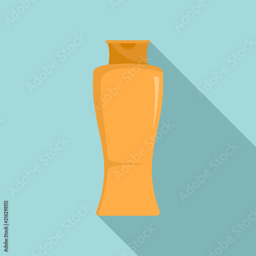 Sun creme bottle icon. Flat illustration of sun creme bottle vector icon for web design